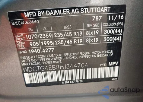 2017 Mercedes-Benz Gla 250 z USA, uszkodzony, nr VIN WDCTG4EB8HJ344704